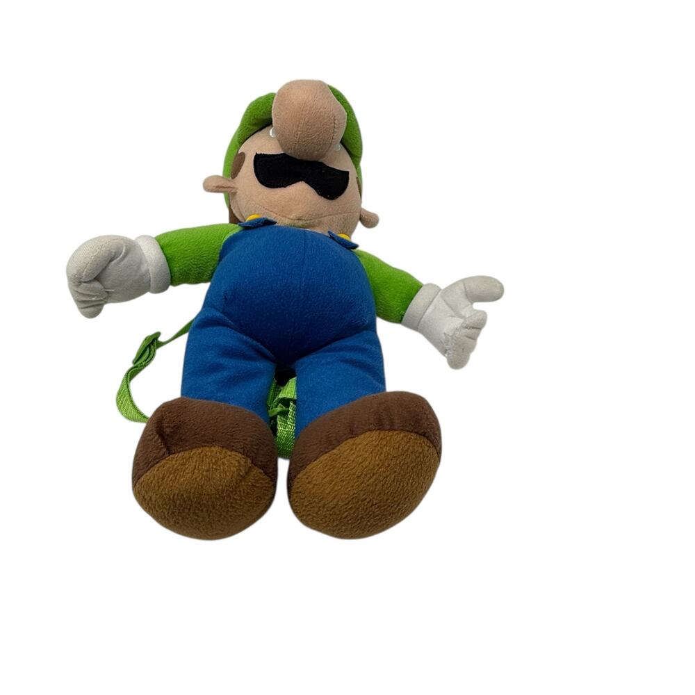 Nintendo Luigi Plush Backpack Super Mario Bros Green Character Bag 16" - Picture 2 of 14